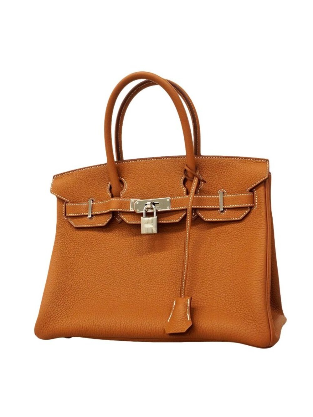Hermes Handbag Birkin 30 Togo Gold Silver